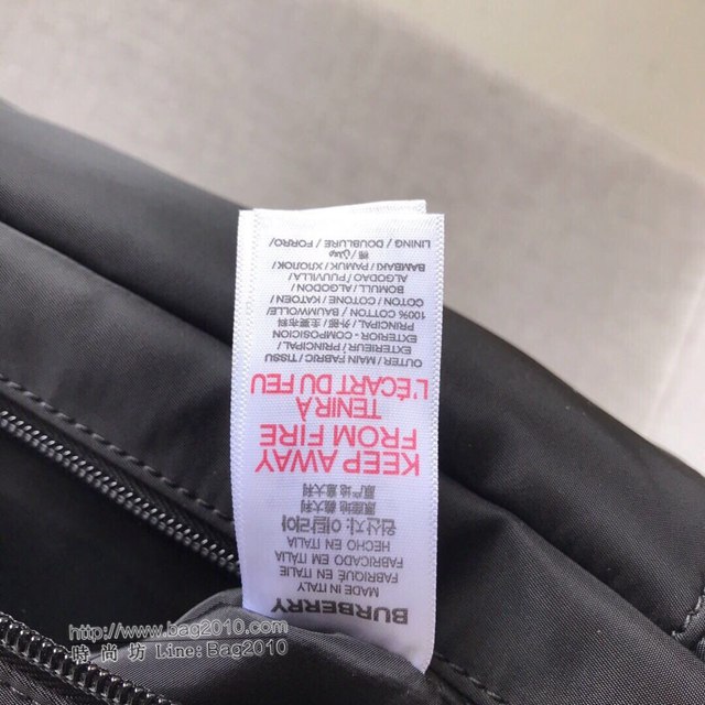 Burberry專櫃新款包包 巴寶莉黑色帆布腰包胸包挎包  db1007